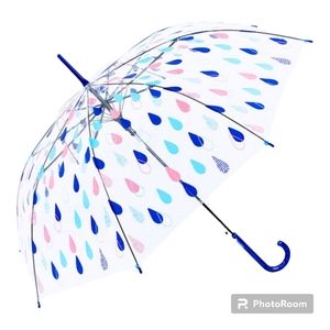NWT Cute Modern Clear Vinyl Stick Jump Start Dome Umbrella.58cm